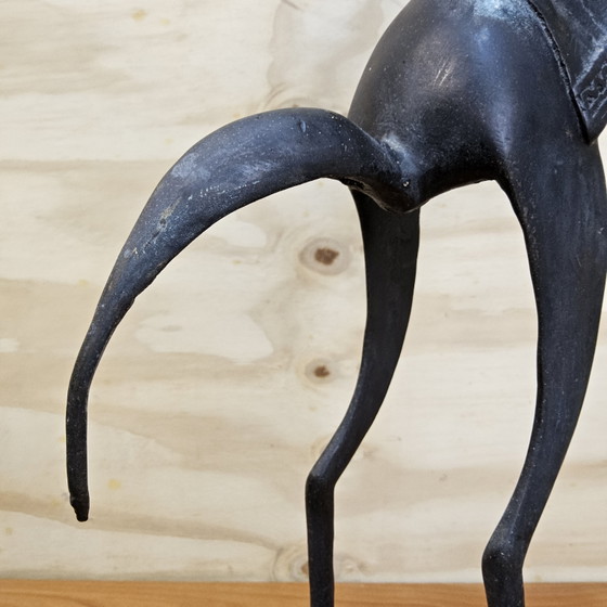 Image 1 of Groot Bronzen beeld Afrikaanse krijger op paard (Dogon stam) 