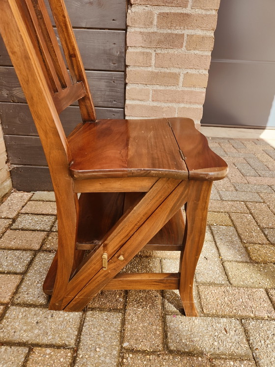 Image 1 of Wooden library step stool / chair