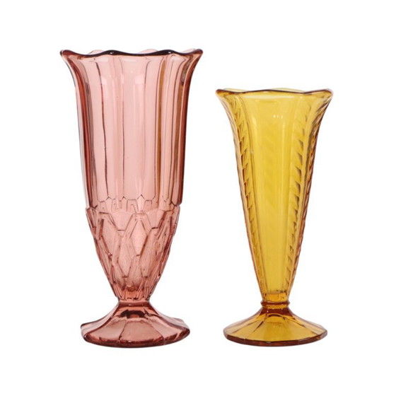 Pair of Colored Glass Vases from the Art Deco Period – Vintage (photo 5 of 12)