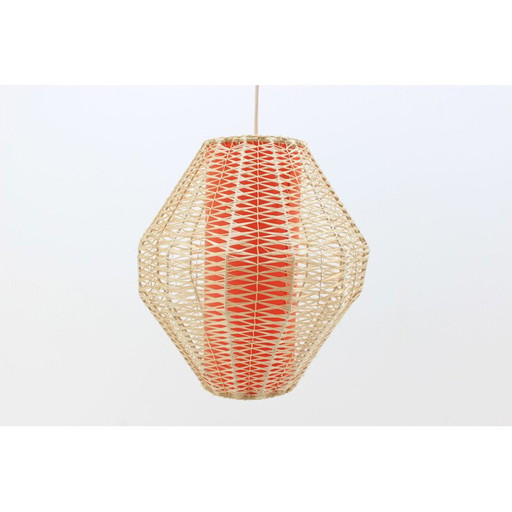 Vintage oranje hanglamp uit Denemarken