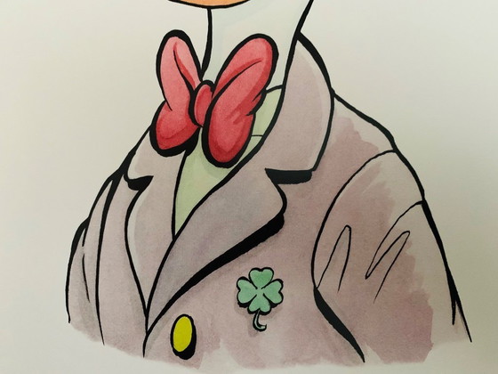 Image 1 of Firmato e numerato a mano da Patrick Block: "Gladstone Gander nel suo abito preferito". Edizione limitata a 99 copie.