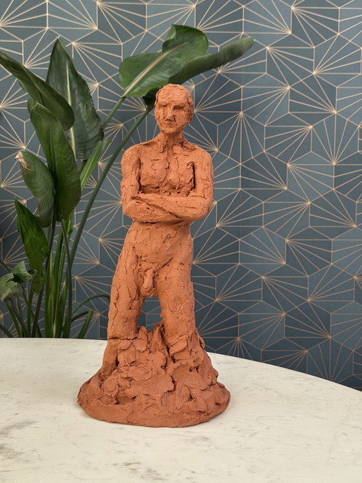 Terracotta Sculpture of a Man - Yolande Ide (1930)