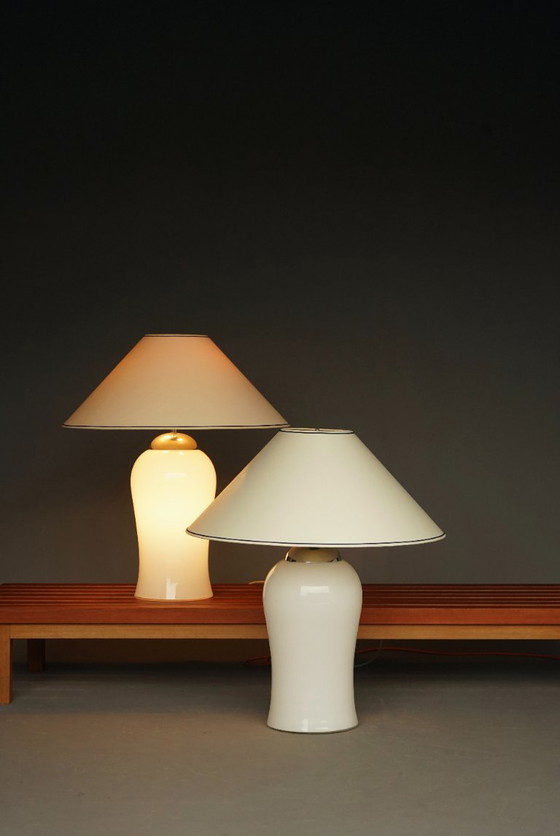 Image 1 of Murano Glass Table Lamps Model Tschung by Ingo Maurer for M Design, 1970s, Set of 2