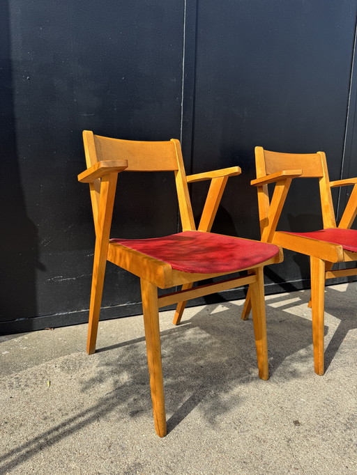 Bridge chairs with compass legs, 1960s