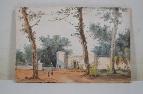 Michel Gabriel Moreau - Scuola Francese Inizio XIX Secolo "Ingresso al Giardino delle Tuileries a Parigi" (photo 2 of 8)