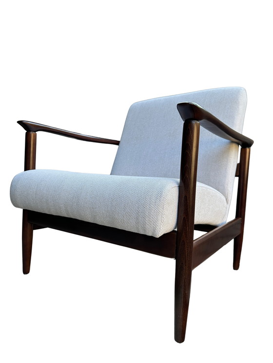 Image 1 of Mid Century Sessel aus beigem Leinen von Edmund Homa, 1960er Jahre, Satz mit zwei Stühlen