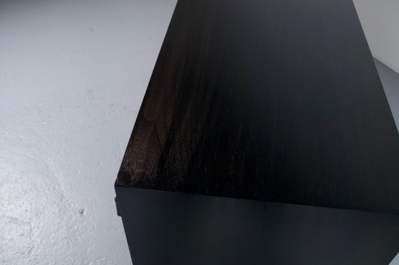 Image 1 of FLORENCE KNOLL SIDEBOARD MODEL 116 WOOD, LEATHER AND RAFFIA 1960