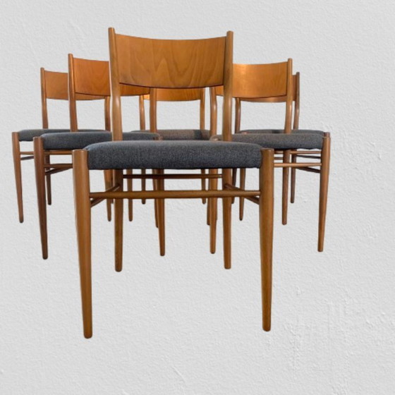 Image 1 of Set di 6 sedie da pranzo di Lübke