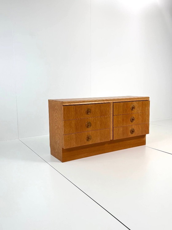 Vintage Retro Chest of drawers with 6 Drawers – Oak Look – Mid-Century Style – Wood (photo 3 of 14)