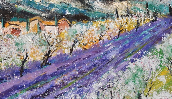 Almond Trees in Spring in Provence – Paintings & Drawings, Canvas (photo 3 of 5)