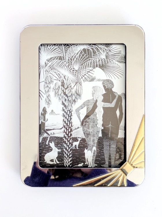 Image 1 of Ensemble de 3 cadres photo vintage en laiton argenté, 13 x 18 cm