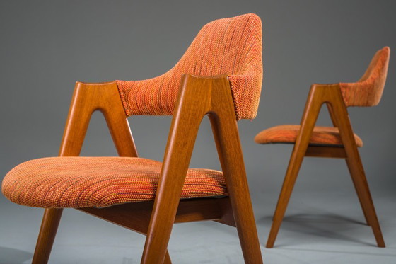 Image 1 of Dänische Kompass-Esszimmerstühle von Kai Kristiansen, 1960er Jahre, Satz 4