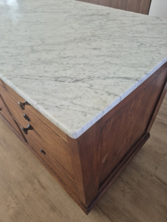 Cómoda/aparador antiguo con tapa de mármol – Aprox. años 20/30 – Marble, Wood (photo 7 of 14)