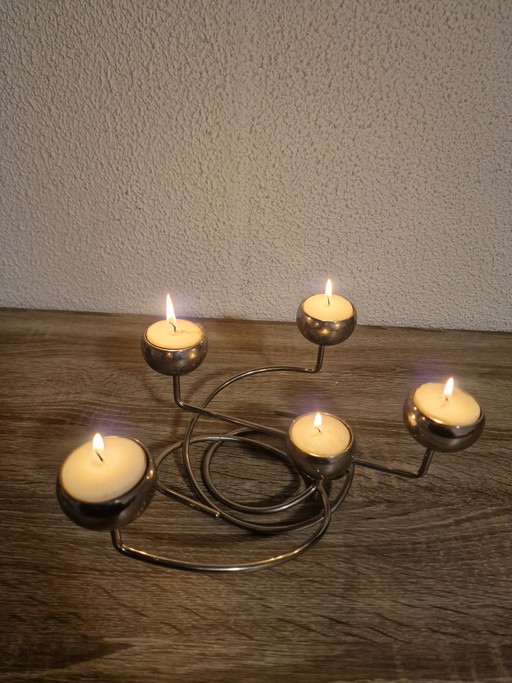 Vintage Chrome Design Candlestick