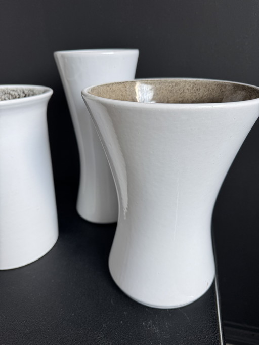 Diabolo-shaped ceramic vases from West Germany, 1960s