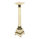 Base per colonna antica in marmo e bronzo