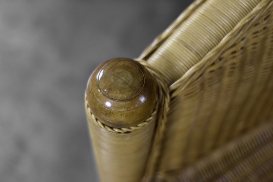 Image 1 of Vintage Italiaanse moderne Boho rotan stoel uit het midden van de eeuw, jaren 70