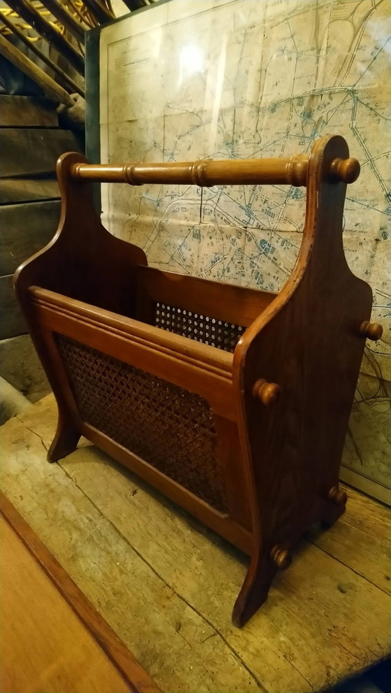 Porte-revues en chêne cannage – Vintage (photo 5 of 12)