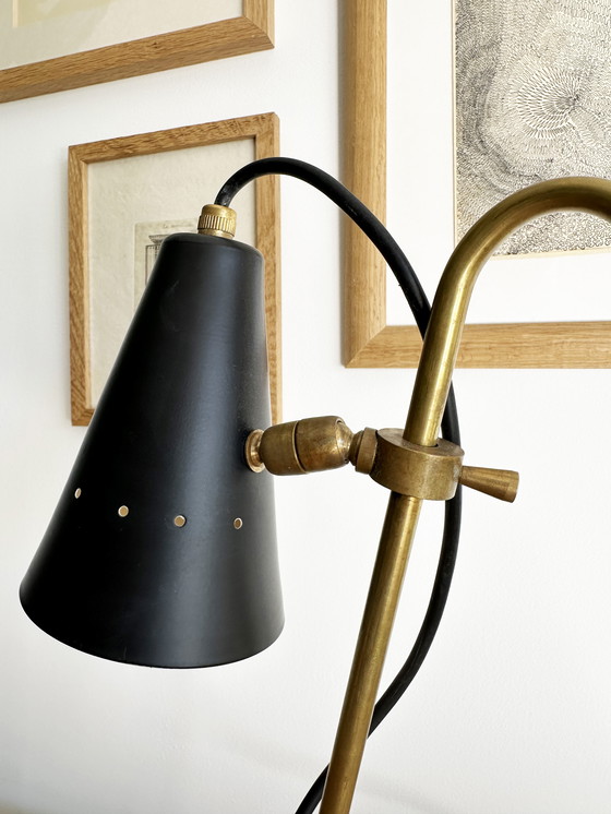 Image 1 of Large Italian Brass Table Lamp 50's Design