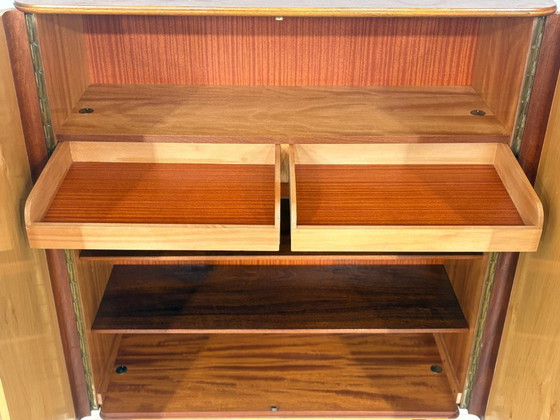 Image 1 of Magnifique armoire/meuble/lavabo vintage en lin / meuble haut style années 50