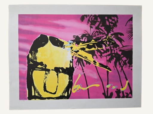 Herman Brood - Artist's Proof "Pink Palm Indian," Hand-Signed (1998)