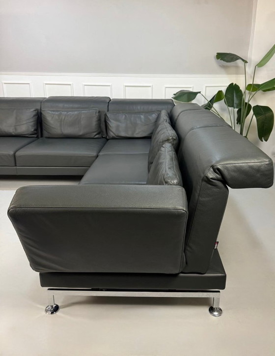 Image 1 of Brühl Moule canapé d'angle, canapé design, canapé, cuir gris