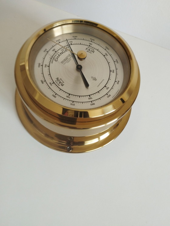 Image 1 of Wempe barometer, brass, vintage