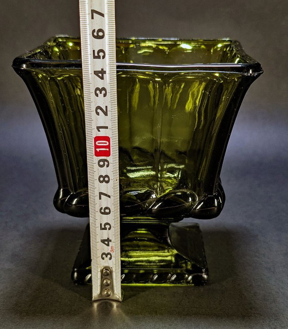 Vintage Indiana Glass Vase, Indiana Glass Company, Green (photo 6 of 6)