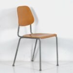 Industrial style chair (c.1950) – Dining chairs, Wood, Metal, Industrieel (photo 6 of 9)