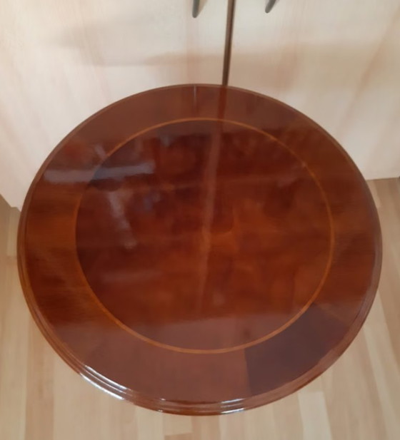 Elegante Tavolino Intarsiato, Lucidato a Mano con Gommalacca, Tavolini, Legno, Marrone (foto 5 di 8)