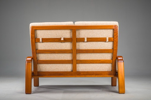  Mid Century Modernes dänisches Zweisitzer-Sofa aus Teakholz, 1960er Jahre