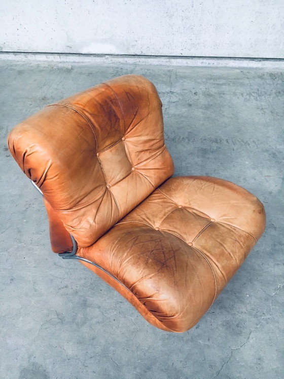 Image 1 of Midcentury Modern Italian Design 'COROLLA' Leather Sectional Sofa by I.P.E. Italy 1970's