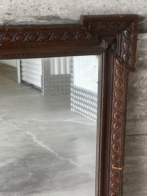 Antieke neorenaissance houten spiegel met houtsnijwerk, eind 19e eeuw – 94 × 69 cm (photo 12 of 15)