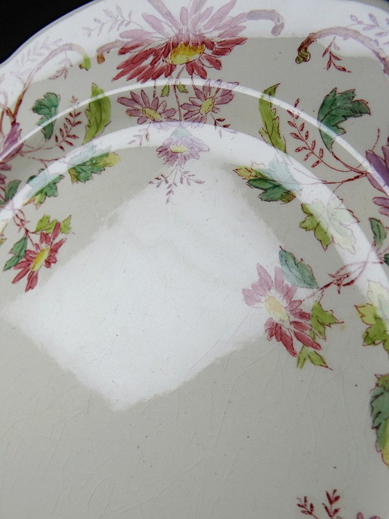 4 Antieke Longchamp Pâquerettes polychrome aardewerk dessertborden – Servies, Ceramic, Vintage (photo 13 of 15)