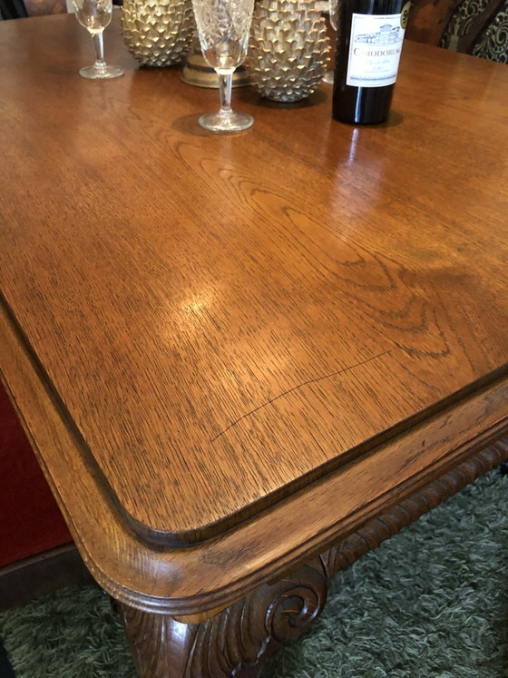 Sedie da pranzo Queen Anne antiche Tavolo Inghilterra anni '30, Legno, Rosso (foto 6 di 15)