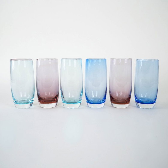 Image 1 of Set di bicchieri colorati, design italiano, anni '80, produzione: Italia