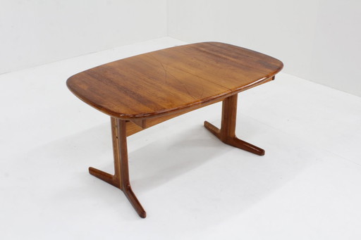 Vintage Danish oval extendable dining table solid teak