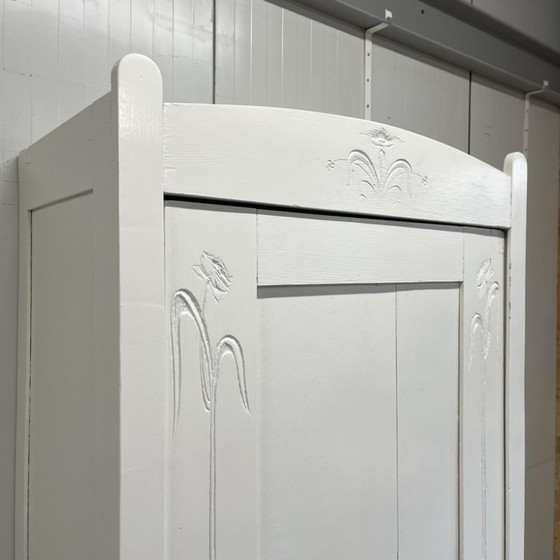 Image 1 of Brocante vintage 1 deurs opbergkast kledingkast wit 