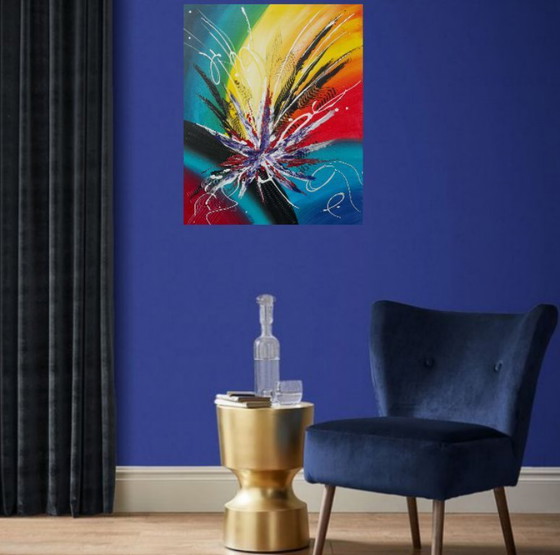 Image 1 of „Vesuv IV“ – Abstraktes Gemälde, signiert 2Luss'Art