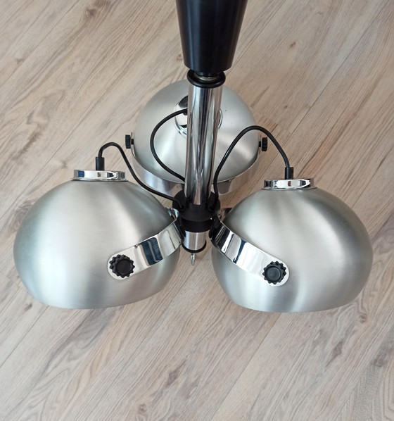 Image 1 of Oogvormige hanglamp van geborsteld metaal