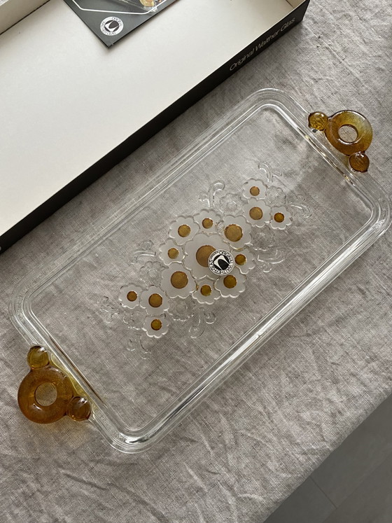 Image 1 of Emballage d'origine : Plat de service Walther Glass, années 1970, style moderne du milieu du siècle