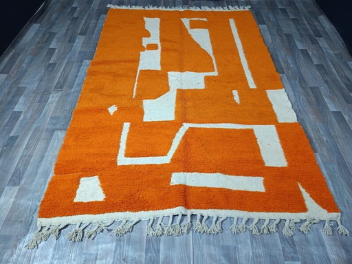 Orange tapis bérbere en laine 300cmx200cm 
