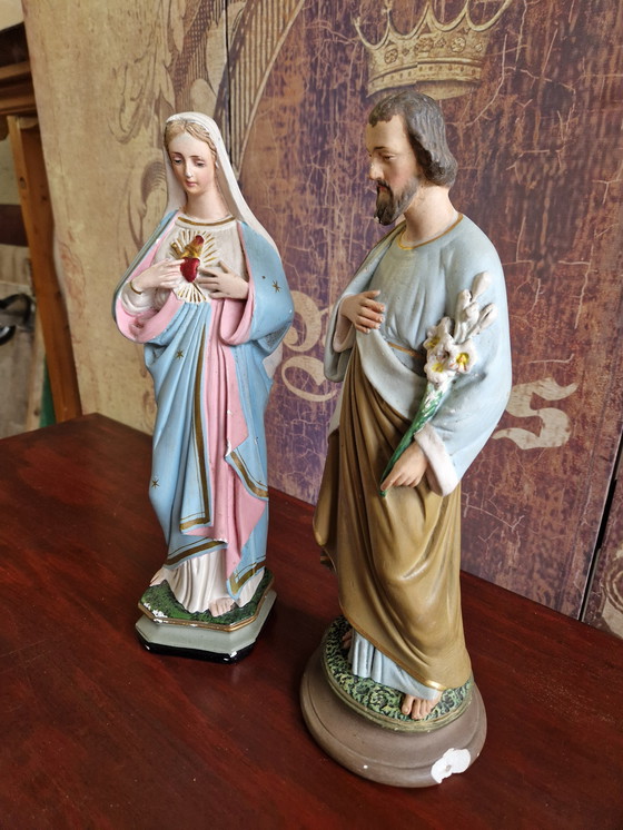 Image 1 of Joseph and Mary statues 36 cm
