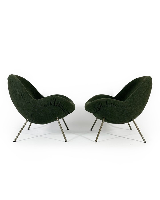 Image 1 of Paar "Egg" Lounge Chairs von Fritz Neth für Correcta, Deutschland, 1950er Jahre