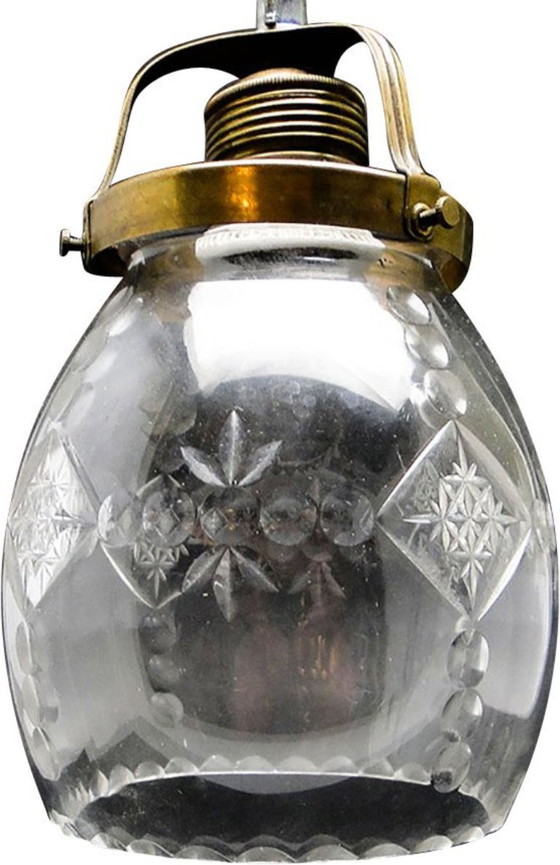 Art Deco kristallen hanglamp, Polen, jaren 1950 – Hanglampen, Crystal, Brass (photo 14 of 20)