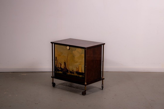 Image 1 of French mid-century bar cabinet. Circa 1970.