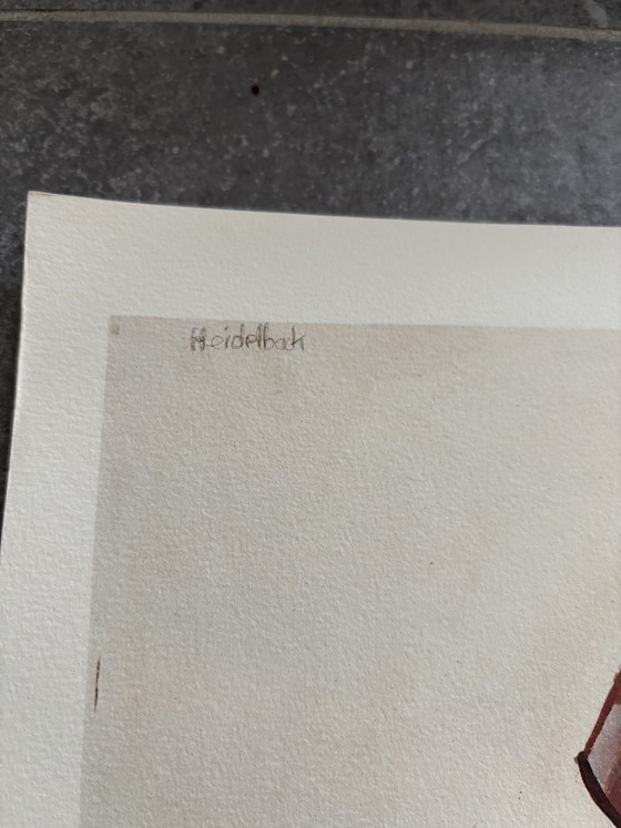 Image 1 of Lithografie „Der Weltreisende“ von Karl Heidelbach, 1987