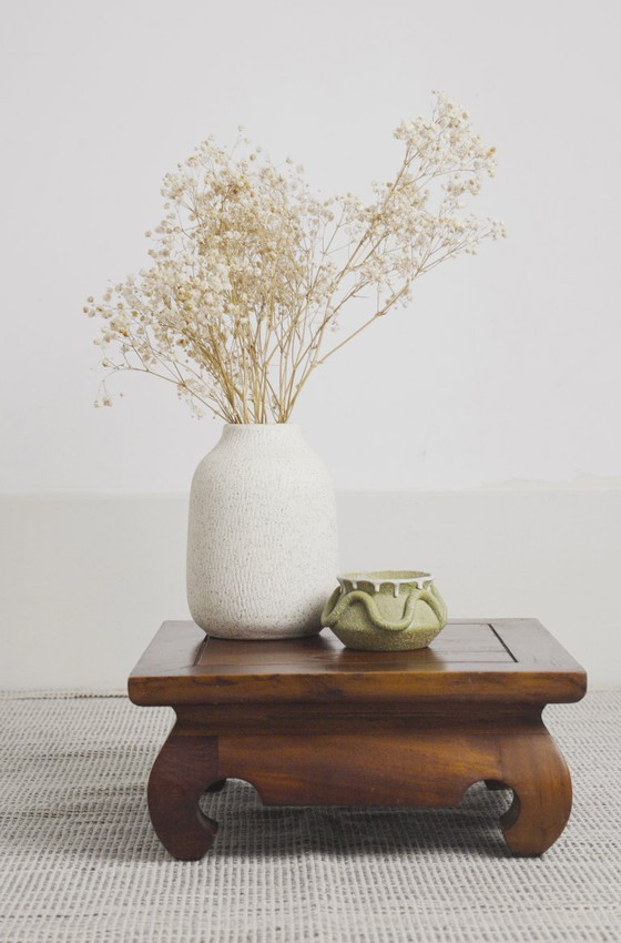 Image 1 of Indonesische hardhouten lage tafel in opiumstijl, Aziatische altaartafel, vintage houten plantenstandaard, Japandi bijzettafel