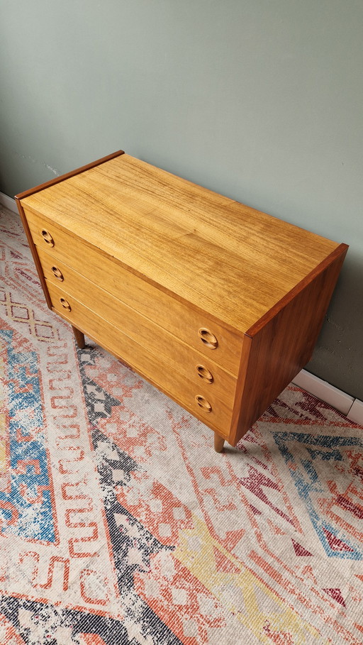 Cool Danish design chest of drawers with 3 drawers, 1970s