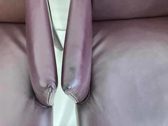 Image 1 of Set of 2 B&B Italia armchairs, full vent leather, Mario Bellini style